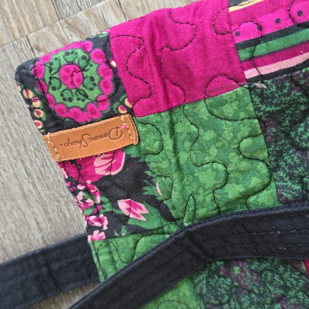 Donna Sharp Patchwork Tote Bag With Black Straps - image 3